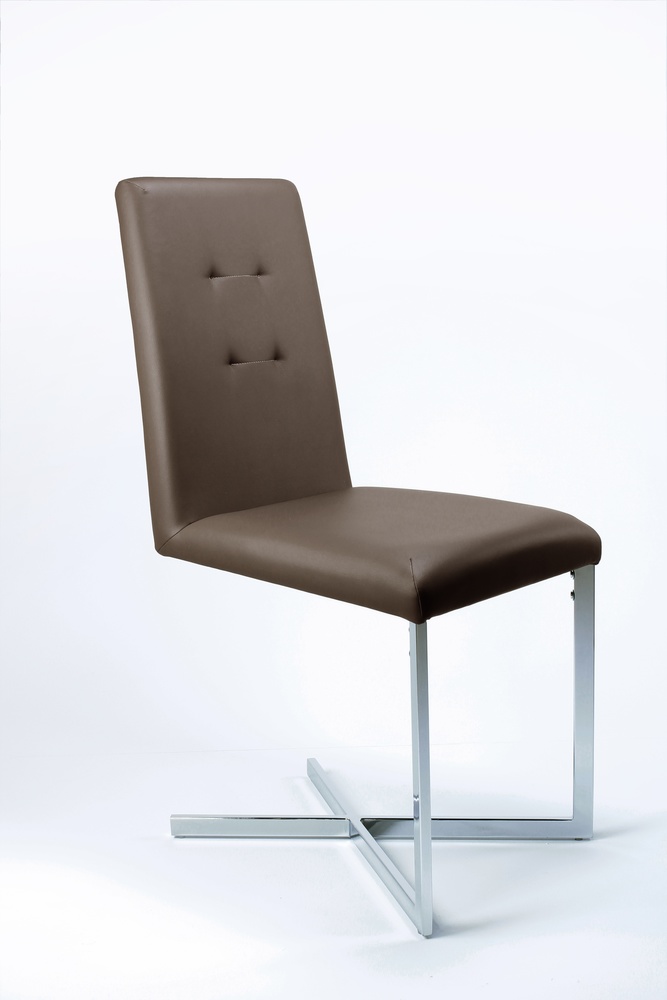 DARWIN 01 Cantilever chair metal chromed artificial leather cappuccino B 44, H 97, T 56 cm (726)